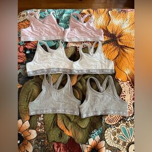 GAP-  Kids Girls Large 10 Racerback Bralettes- White, Gray, Pink 6 count